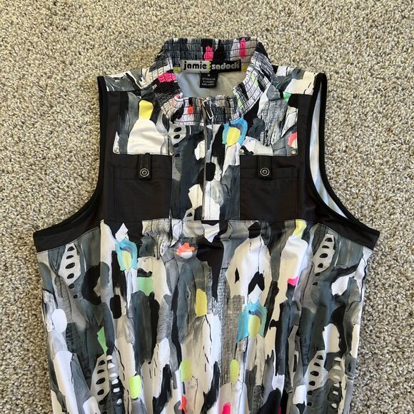 Jamie Sadock Womens Sz Medium Sleeveless Abstract Print Dress Multicolor - Picture 2 of 10